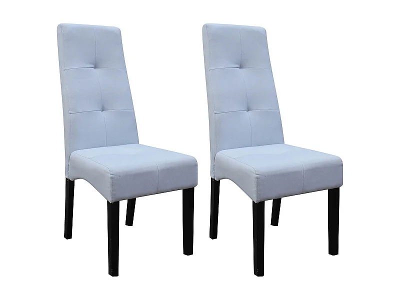 DALLAS - Lot de 2 Chaises Gris Clair Capitonnées