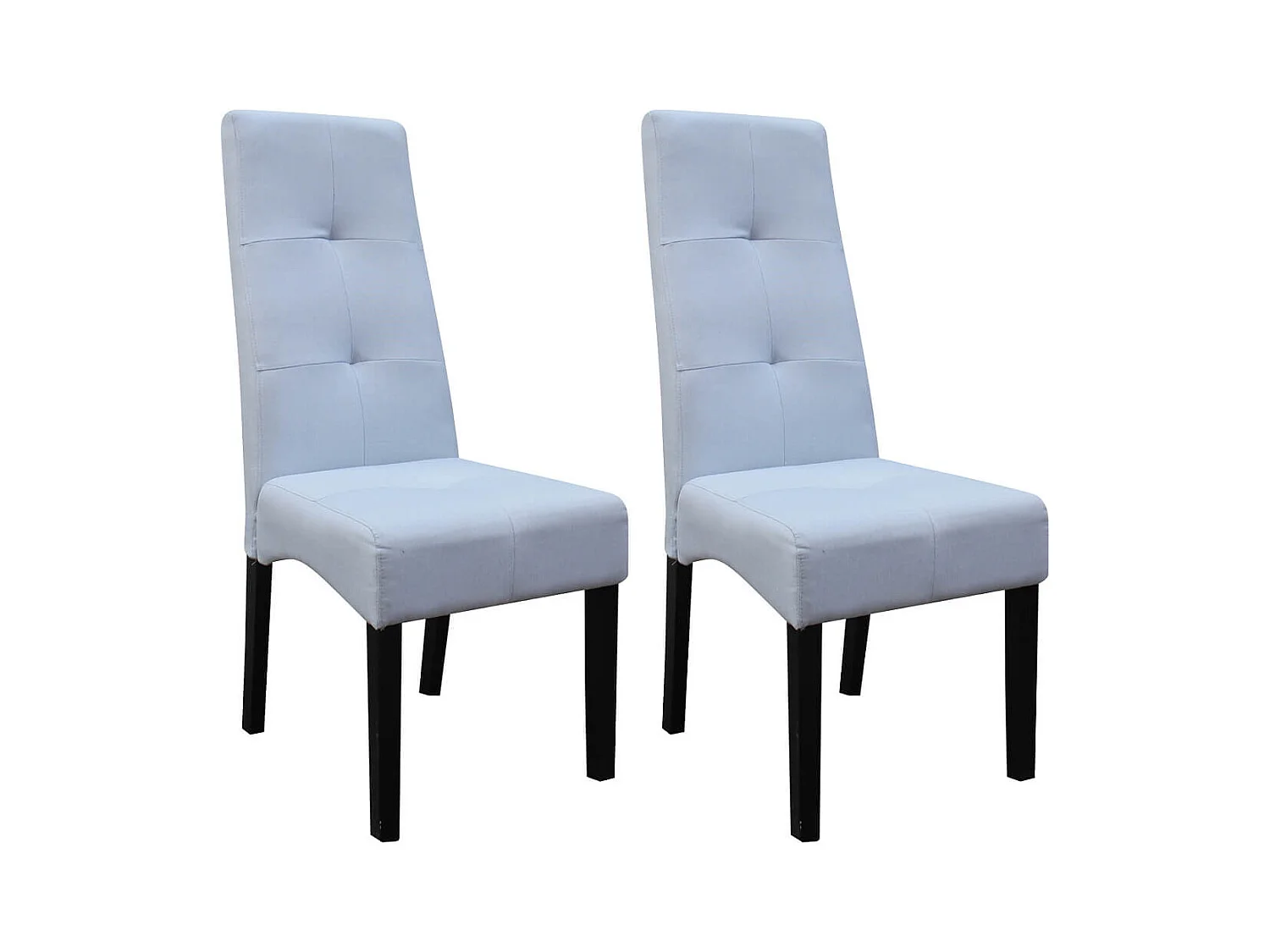 DALLAS - Lot de 2 Chaises Gris Clair Capitonnées