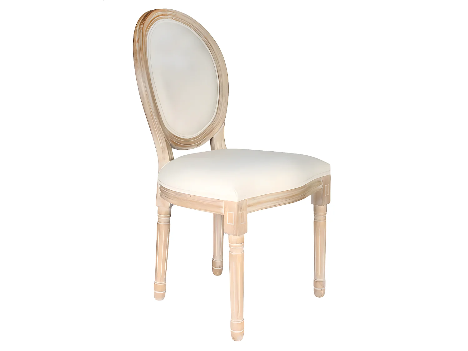 MELINDA - Lot de 6 Chaises Baroques Tissu Beige