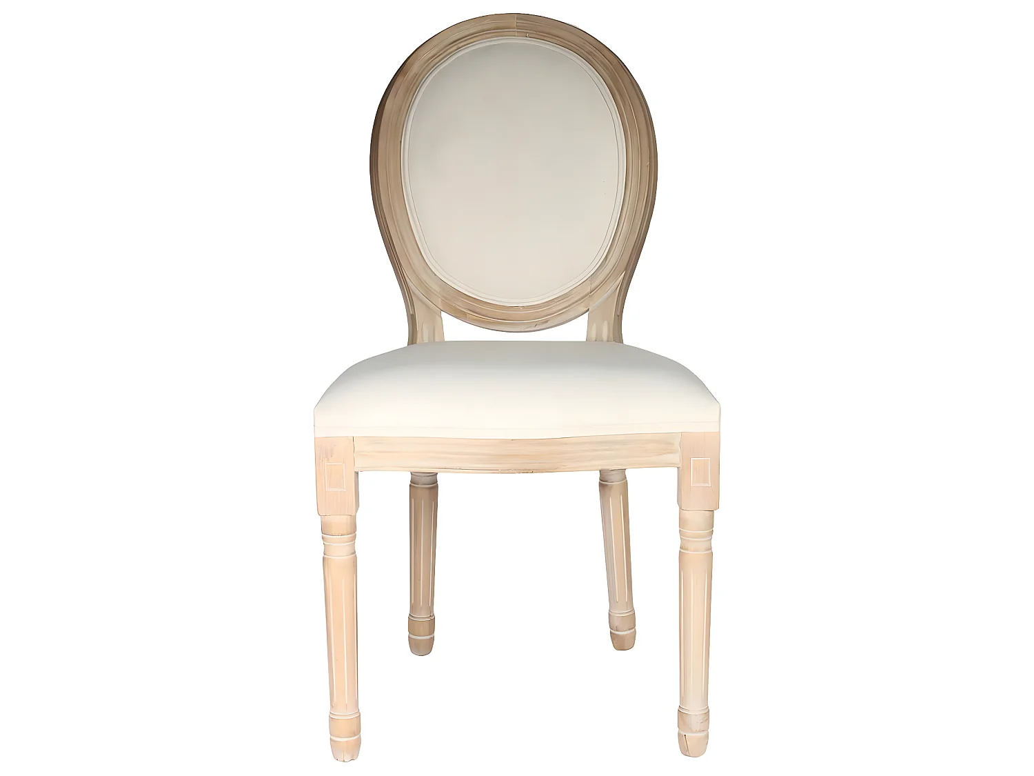 MELINDA - Lot de 6 Chaises Baroques Tissu Beige