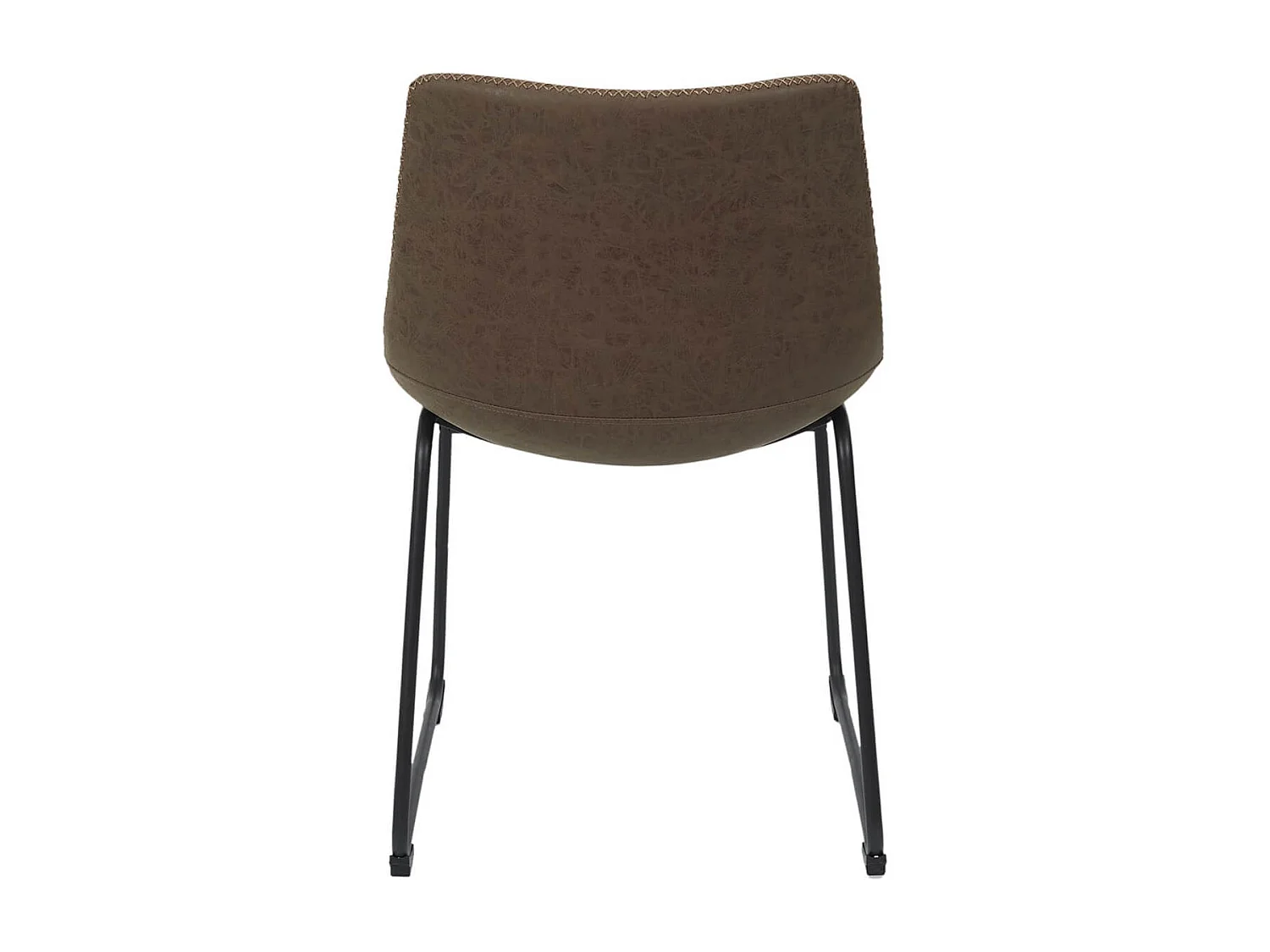 SANDY - Lot de 2 Chaises Coutures Apparentes Marron