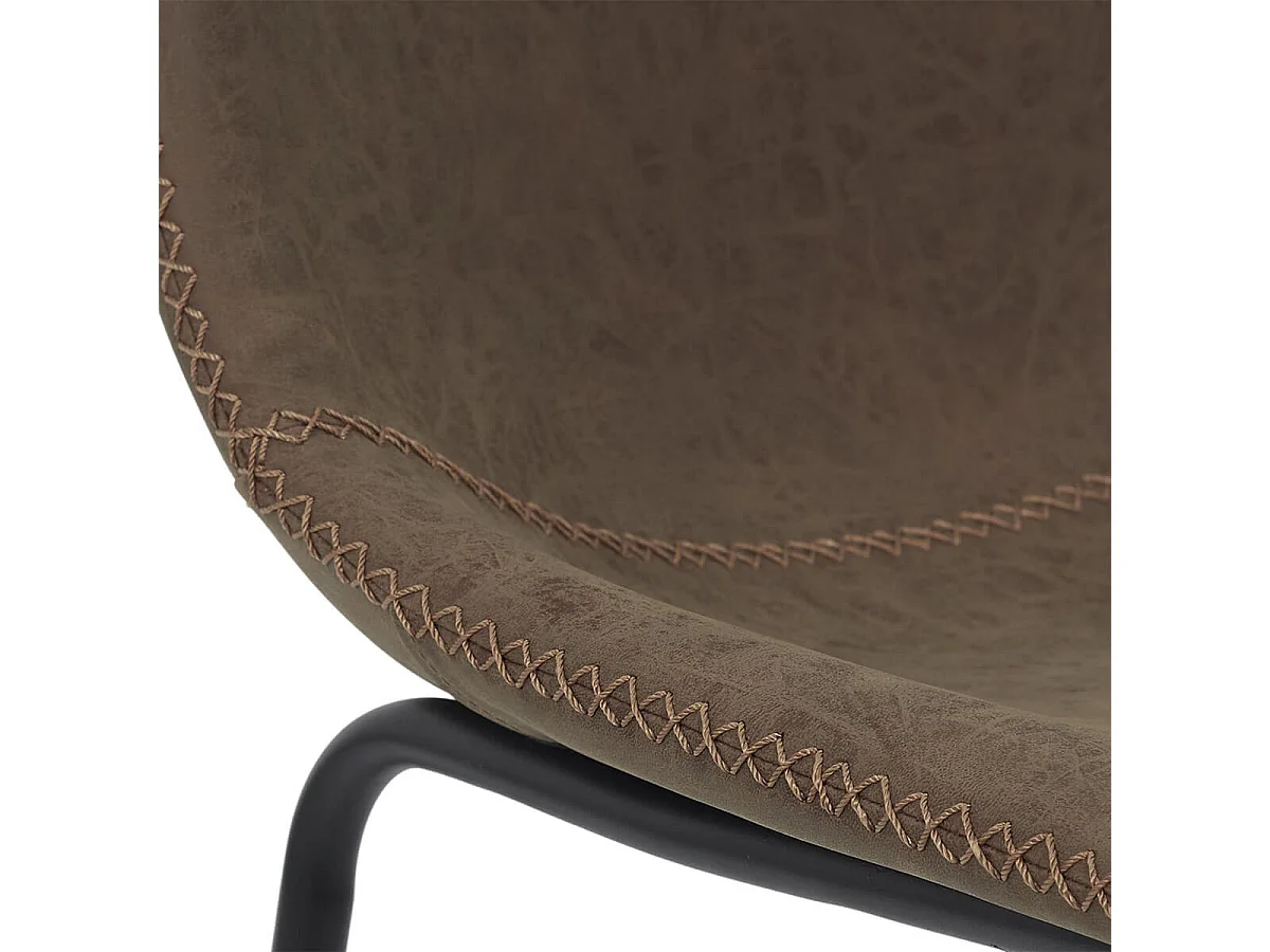 SANDY - Lot de 2 Chaises Coutures Apparentes Marron