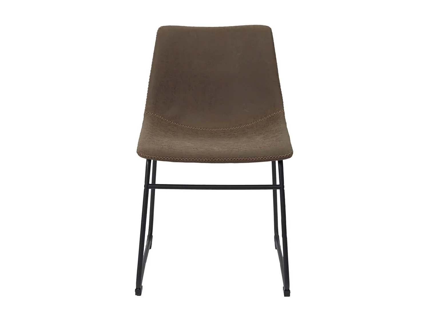 SANDY - Lot de 2 Chaises Coutures Apparentes Marron