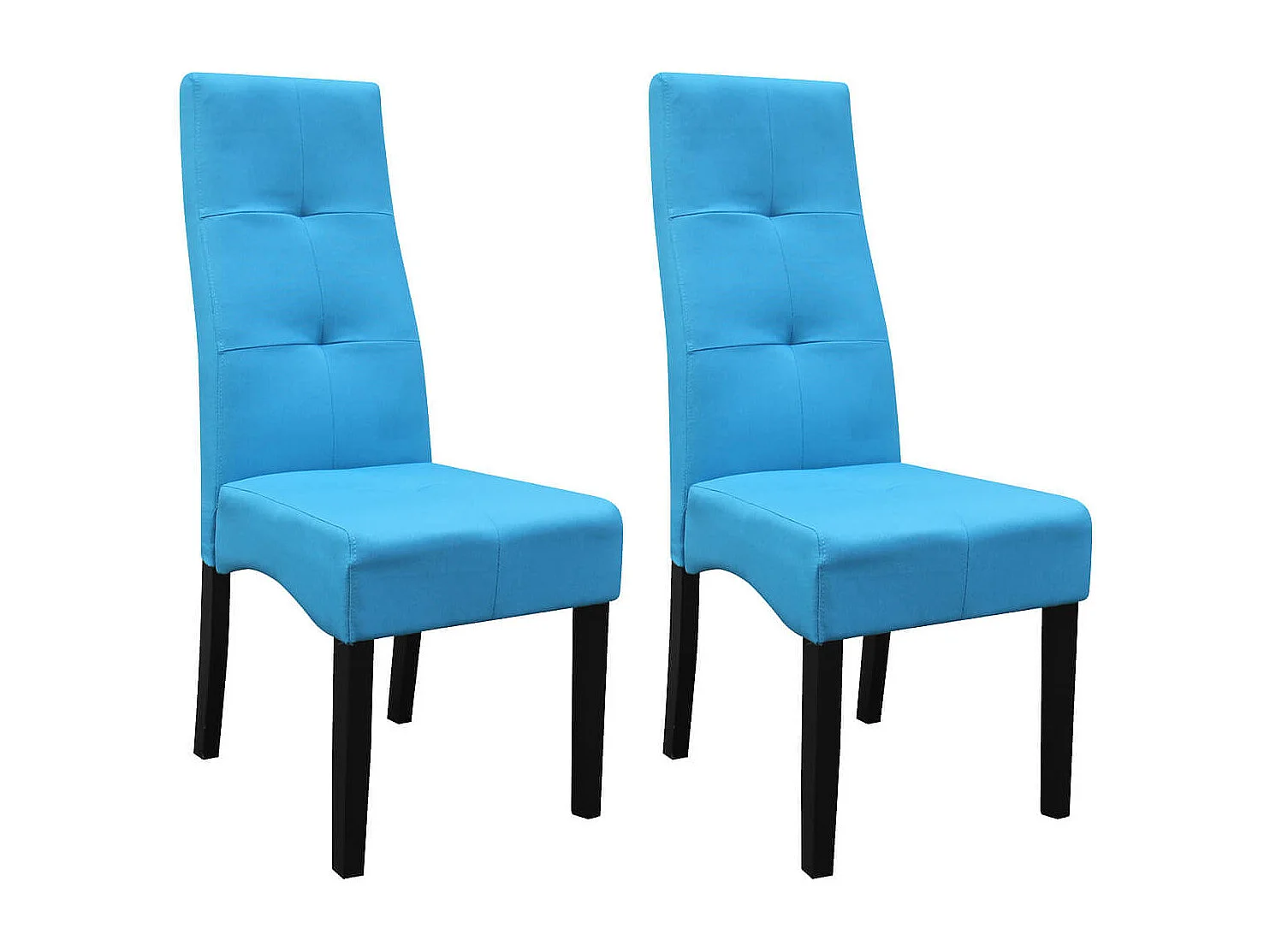 DALLAS - Lot de 2 Chaises Turquoises Capitonnées