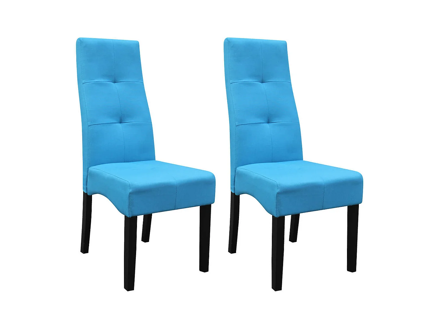 DALLAS - Lot de 2 Chaises Turquoises Capitonnées