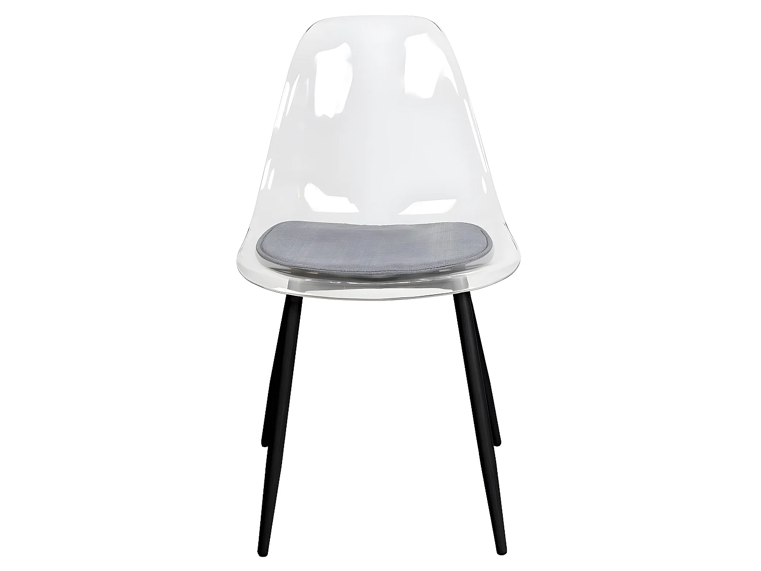 TRINA - Lot de 6 Chaises Transparentes et Pieds Métal