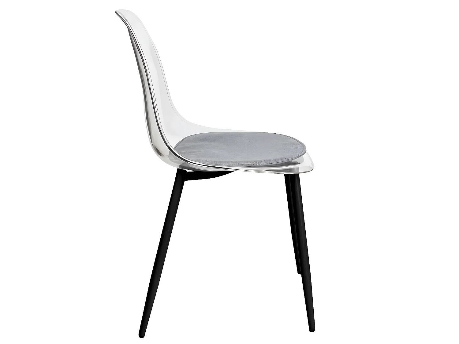 TRINA - Lot de 6 Chaises Transparentes et Pieds Métal