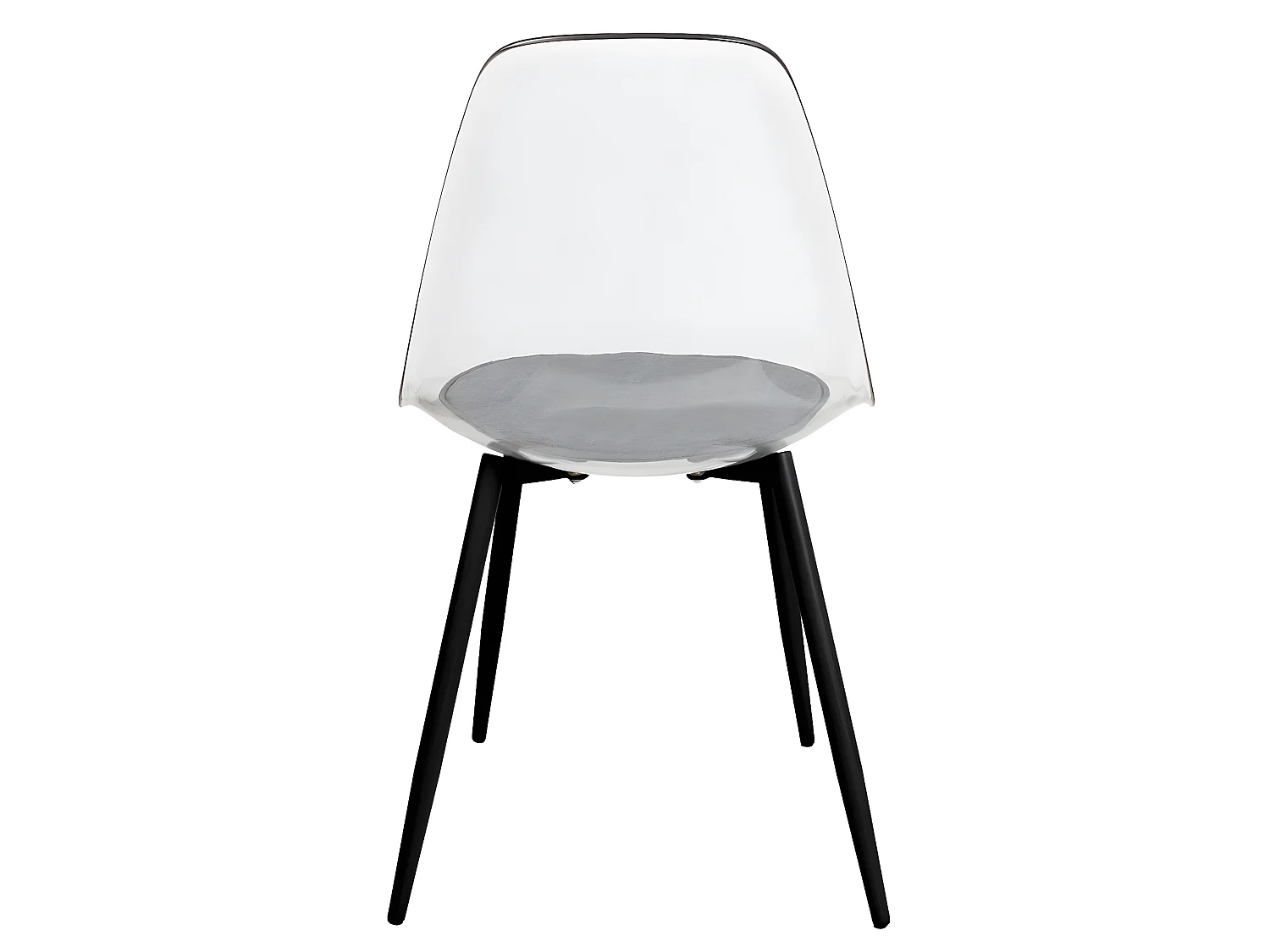 TRINA - Lot de 6 Chaises Transparentes et Pieds Métal