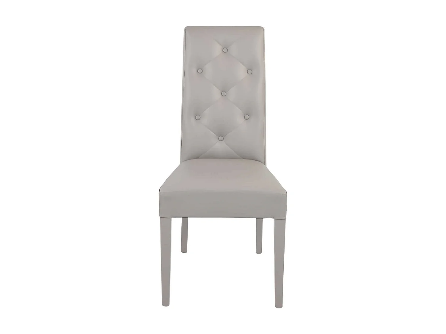 TREVI - Lot de 2 Chaises Simili Gris Clair et Pieds Laqués