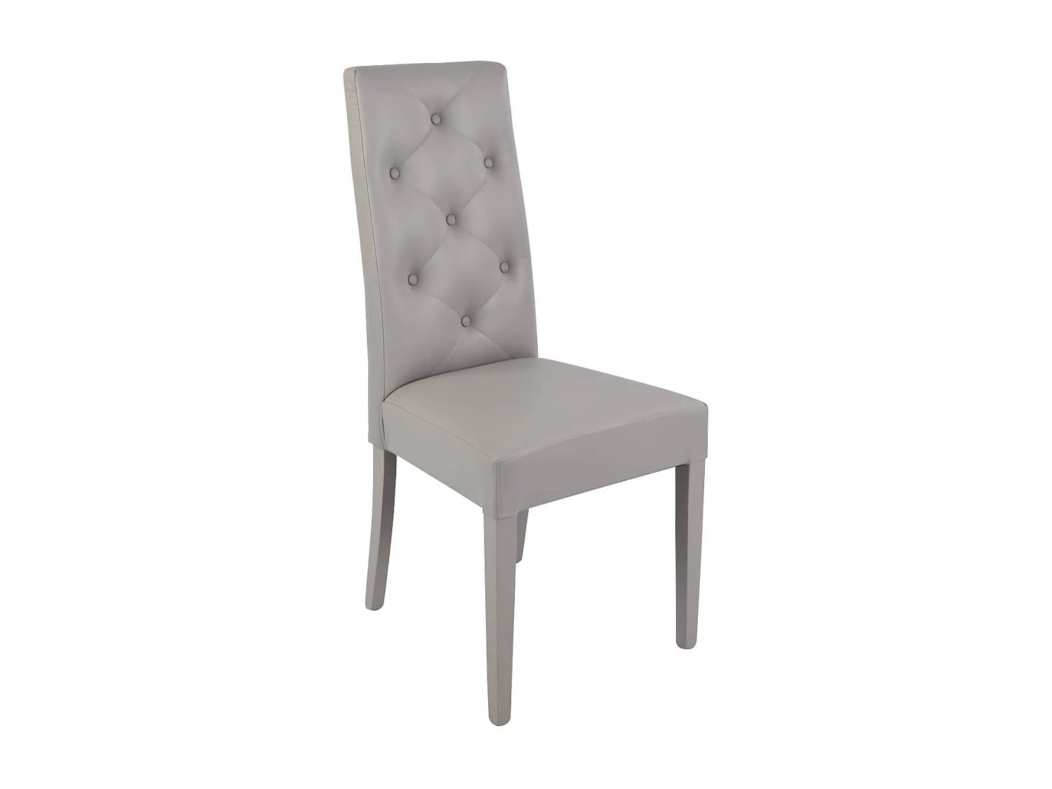 TREVI - Lot de 2 Chaises Simili Gris Clair et Pieds Laqués