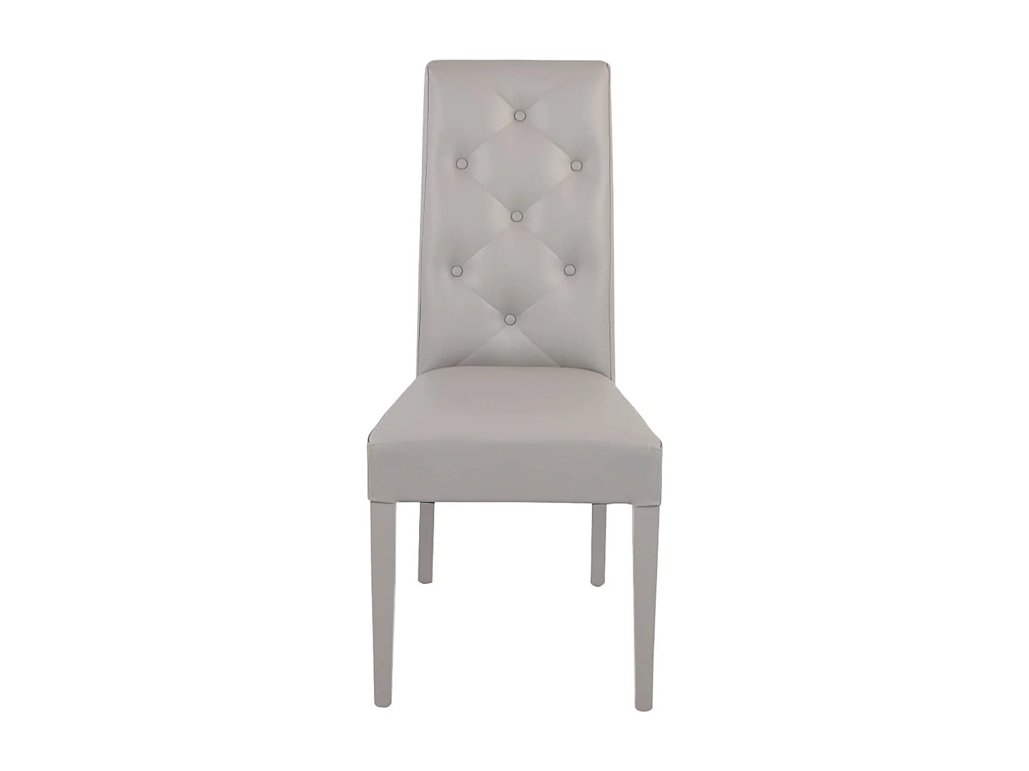 TREVI - Lot de 2 Chaises Simili Gris Clair et Pieds Laqués