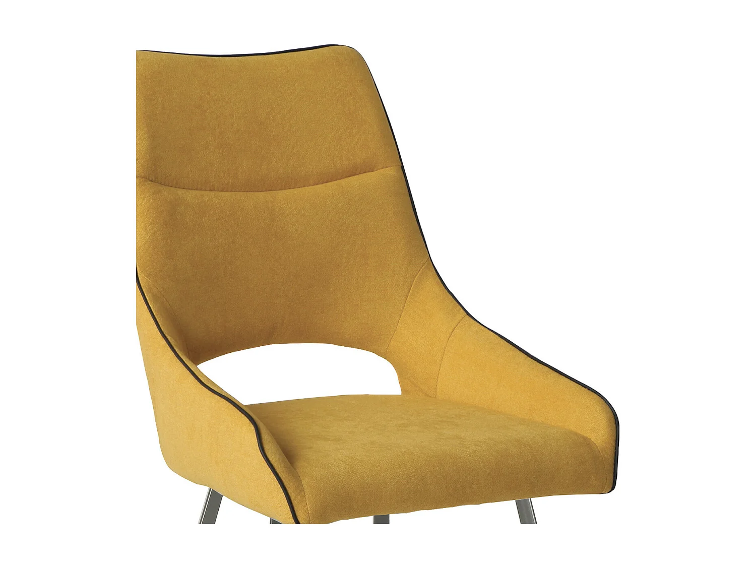 AMADO - Lot de 2 Chaises Tissu Coloris Jaune