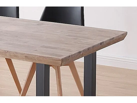 Eettafel, Rome Model, 150x90x77 cm, Metalen benen, Eik, Noordse stijl