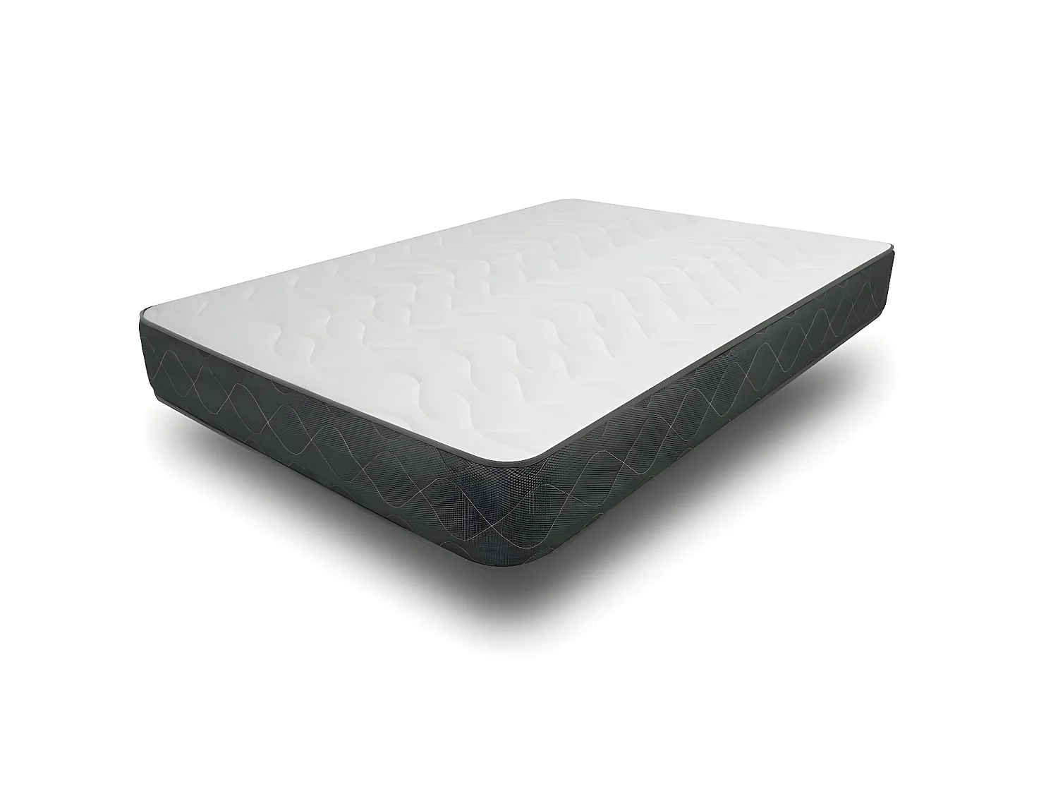 Ensemble Matelas Luxe mousse - 140x190cm avec 2 Oreiller visco 60x60 et Sommier blanc