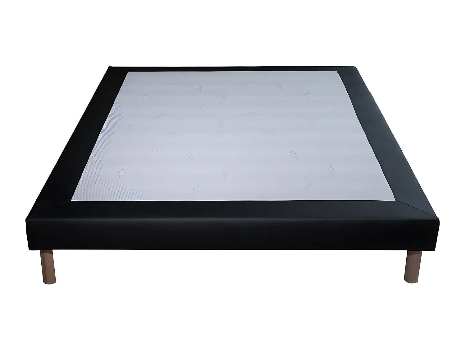 Ensemble Matelas mousse Luxe - 140x190cm - mousse et Sommier noir