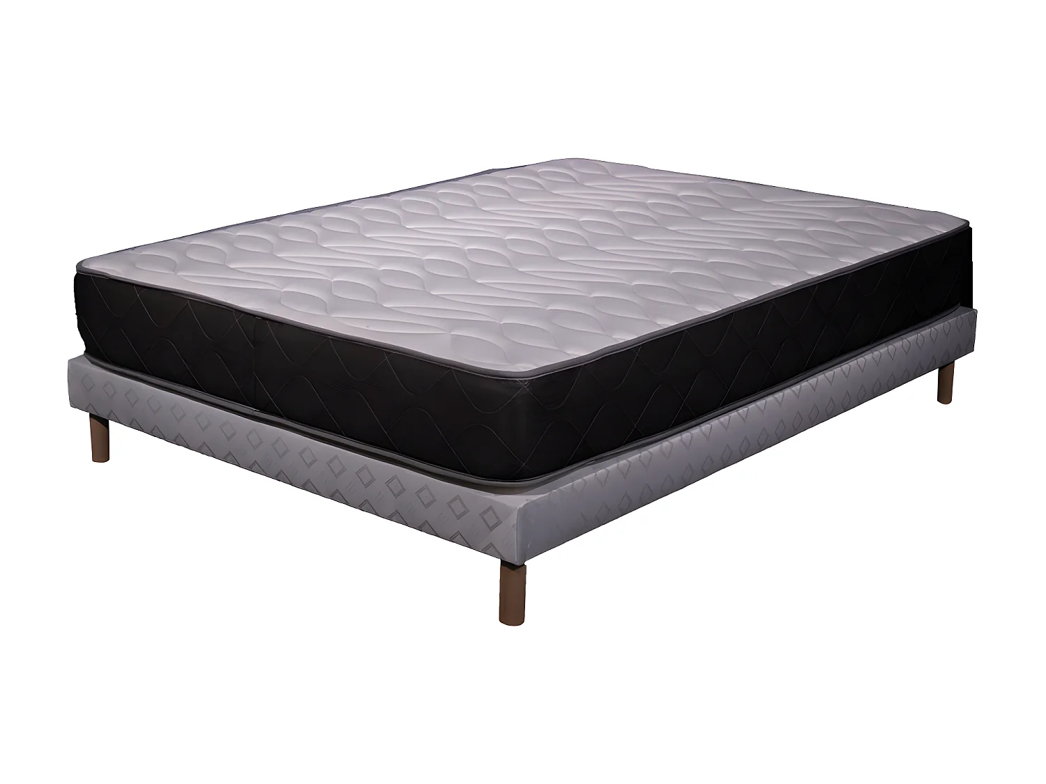 Ensemble Matelas mousse Luxe - 90x190cm - mousse et Sommier blanc
