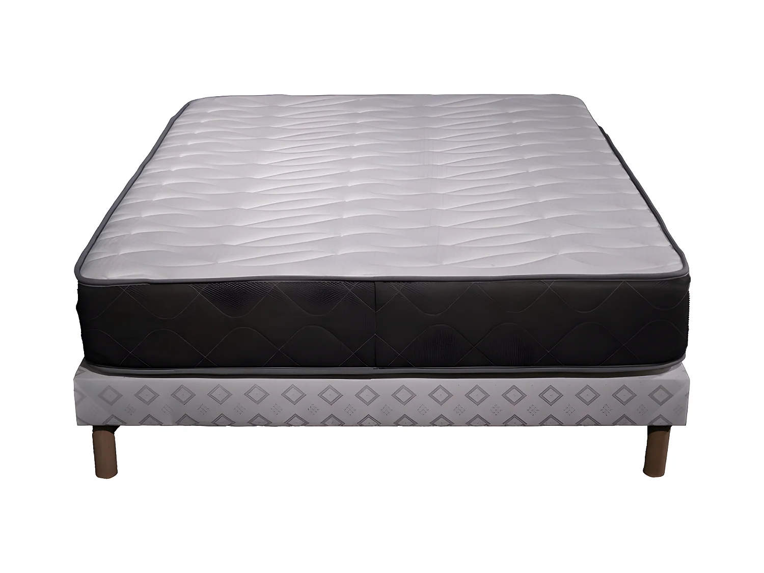 Ensemble Matelas mousse Luxe - 90x190cm - mousse et Sommier blanc