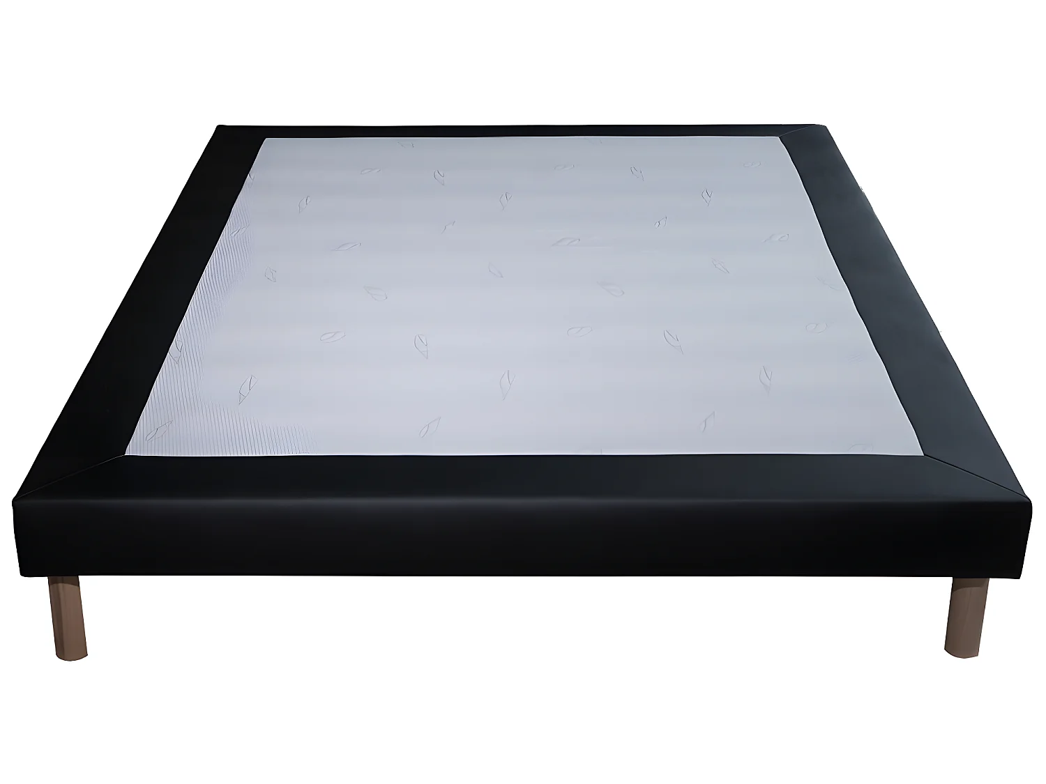 Ensemble Matelas mousse ECO - 140x190 - 2 Oreillers mémoire 60x60 - Sommier tapissier noir