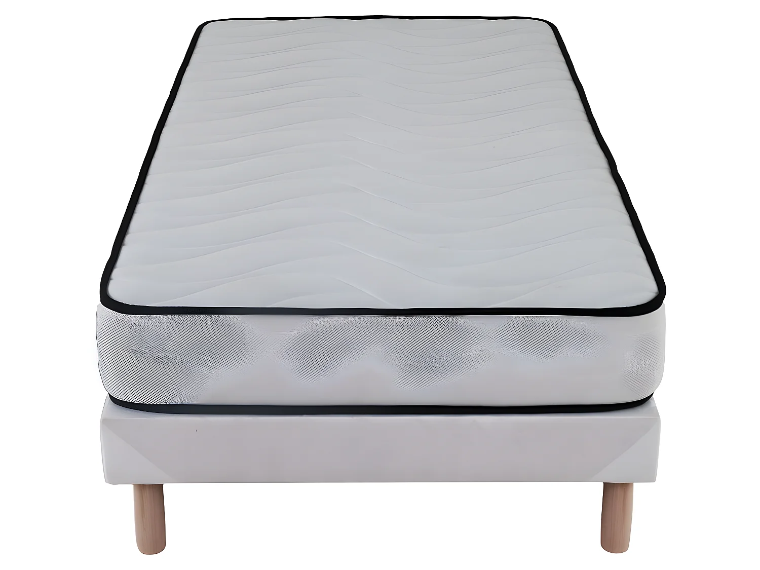 Ensemble Matelas mousse Confort - 90x190cm - mousse - 18 cm et Sommier blanc