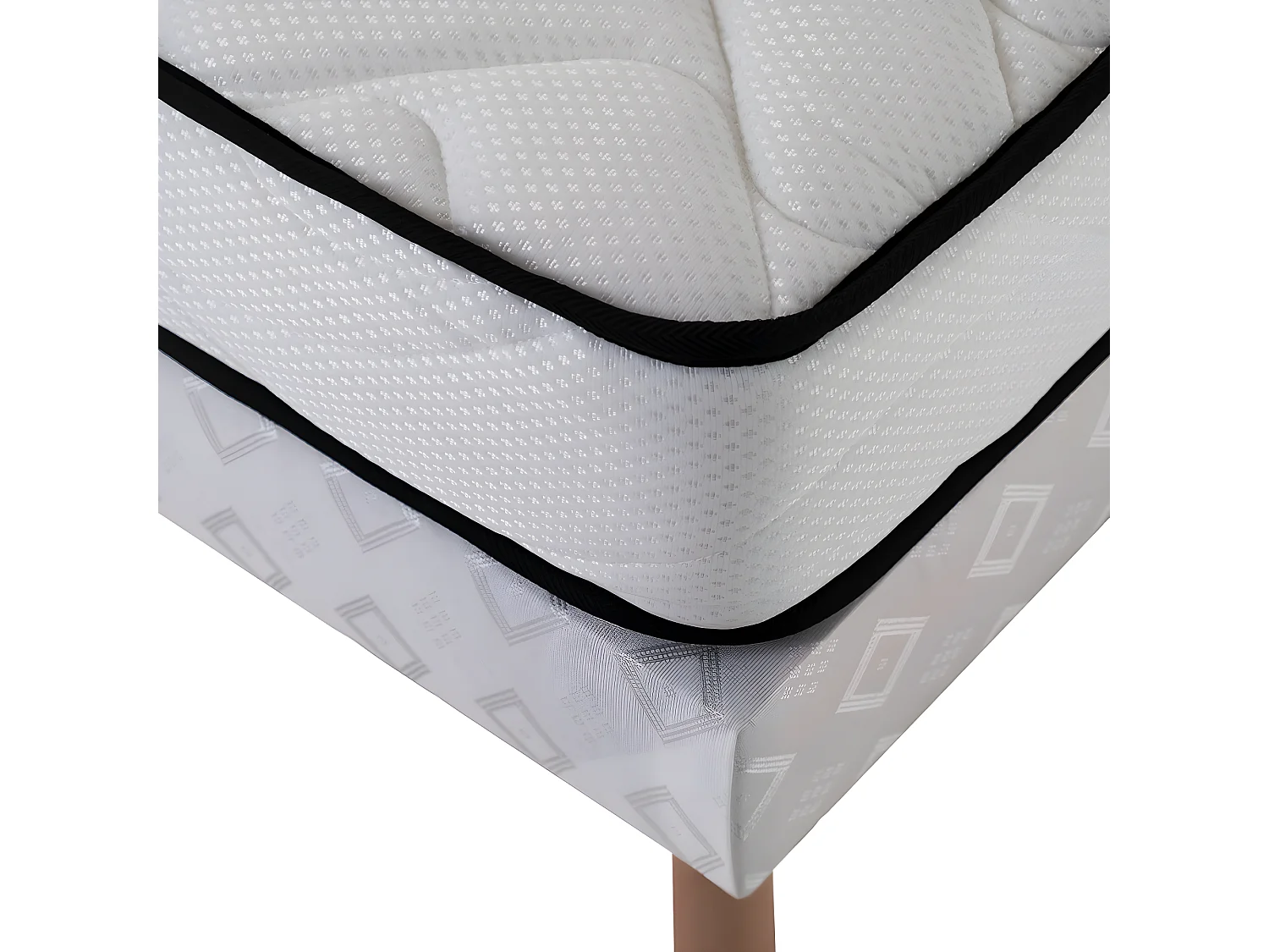 Ensemble Matelas mousse Confort - 90x190cm - mousse - 18 cm et Sommier blanc