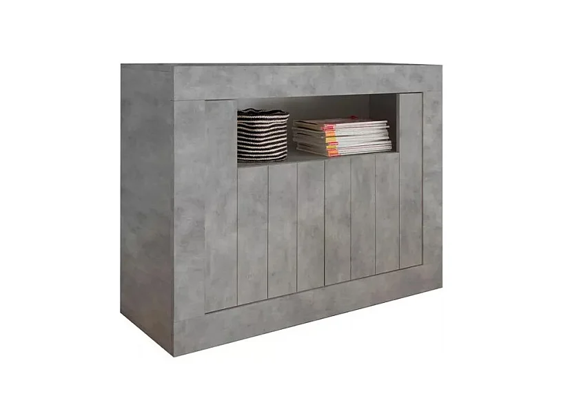 Buffet de 2 puertas abatibles de madera, color concreto, colección URBAN.
