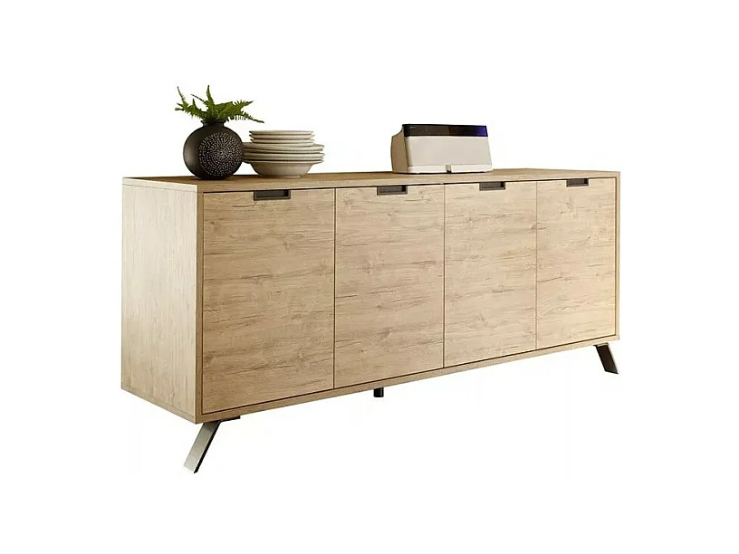 Buffet met 4 deuren, collectie SHOW, kleur licht eiken