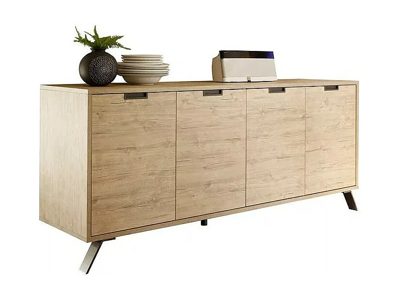 Buffet 4 portes, collection SHOW, coloris chêne clair