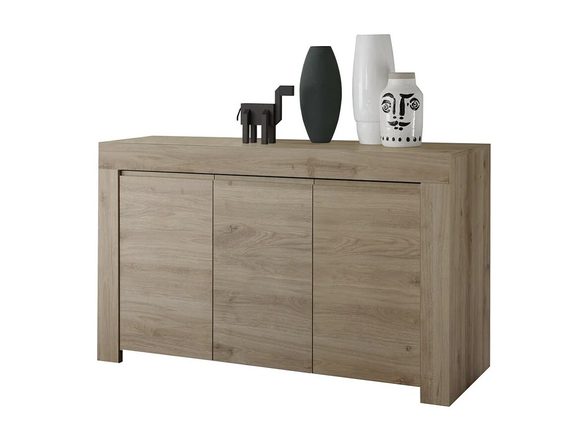Buffet met 3 deuren, collectie ZEFIR, in licht eiken kleur, perfect voor uw woonkamer