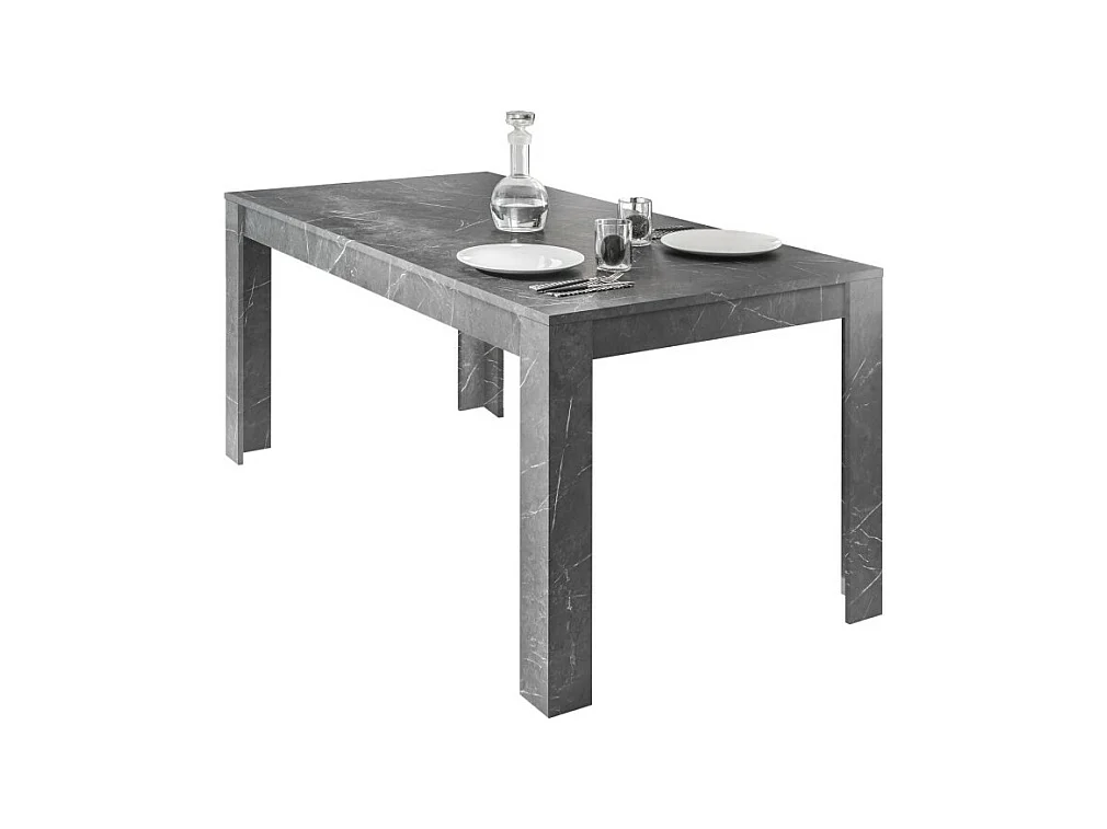 Tafel COLOMARMO - Zwart marmer effect - 180x90cm - Ideaal voor een stijlvolle en trendy eetkamer.