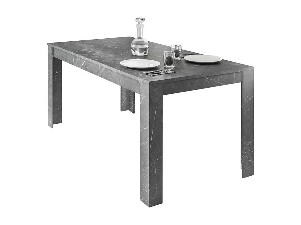 Tafel COLOMARMO - Zwart marmer effect - 180x90cm - Ideaal voor een stijlvolle en trendy eetkamer.