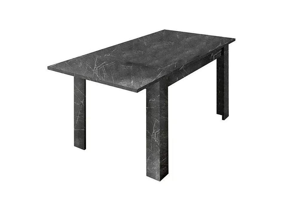 Table extensible, collection COLOMARMO, coloris noir effet marbre, idéal pour une salle à manger moderne et tendance