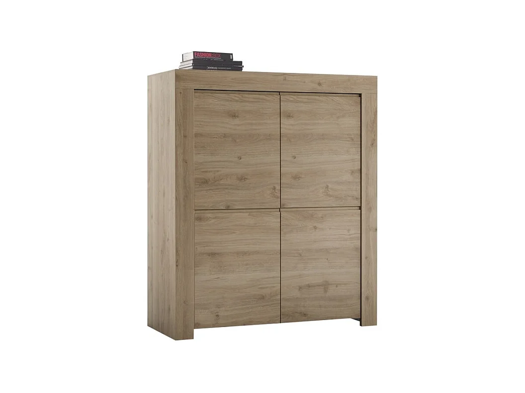 Buffet 4 portes, collection ZEFIR, coloris chêne clair, idéal pour votre salon ou salle à manger