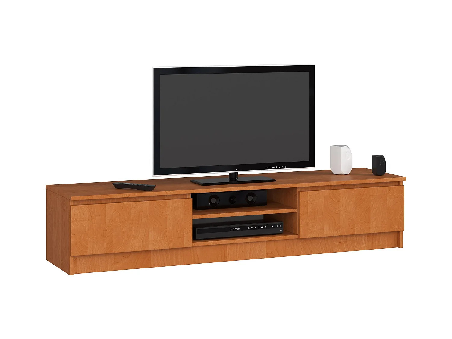 Meuble TV pour salon AKORD Aulne 160 cm 2 portes façade Aulne 2 étagères 160x40x33 cm