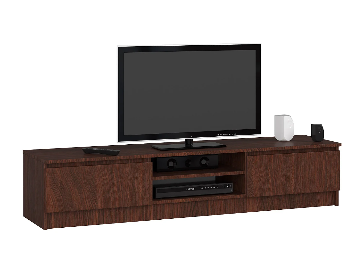 RTV Meubel K160 Venge - 2 Deuren en 2 Planken, Mat Afwerking, Zelfmontage, 160x33x40 cm