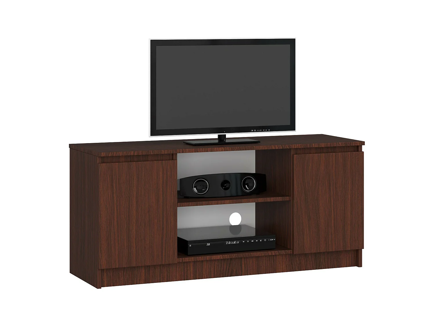 TV Schrank AKORD Fernsehkommode 120 cm Wenge 2 Türen 2 Ebenen B120 x H55 x T40 cm