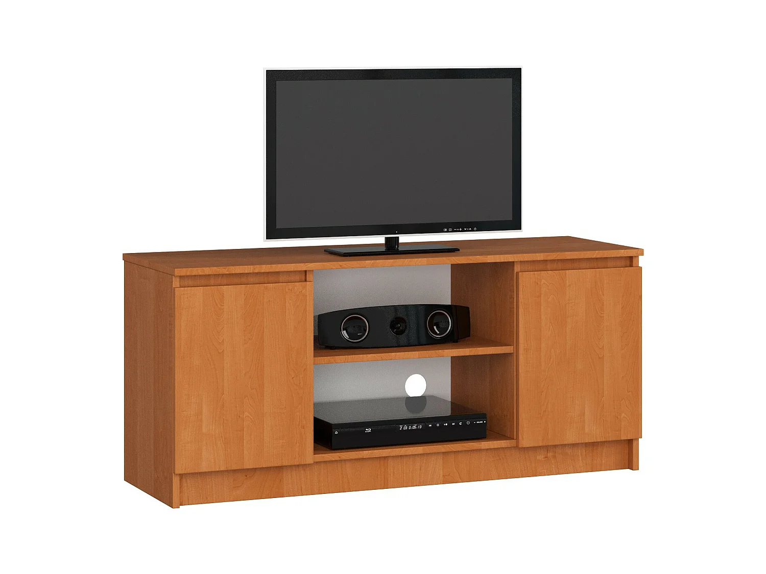 Meuble TV pour salon AKORD Aulne 120 cm 2 portes façade Aulne 2 étagères 120x40x55 cm
