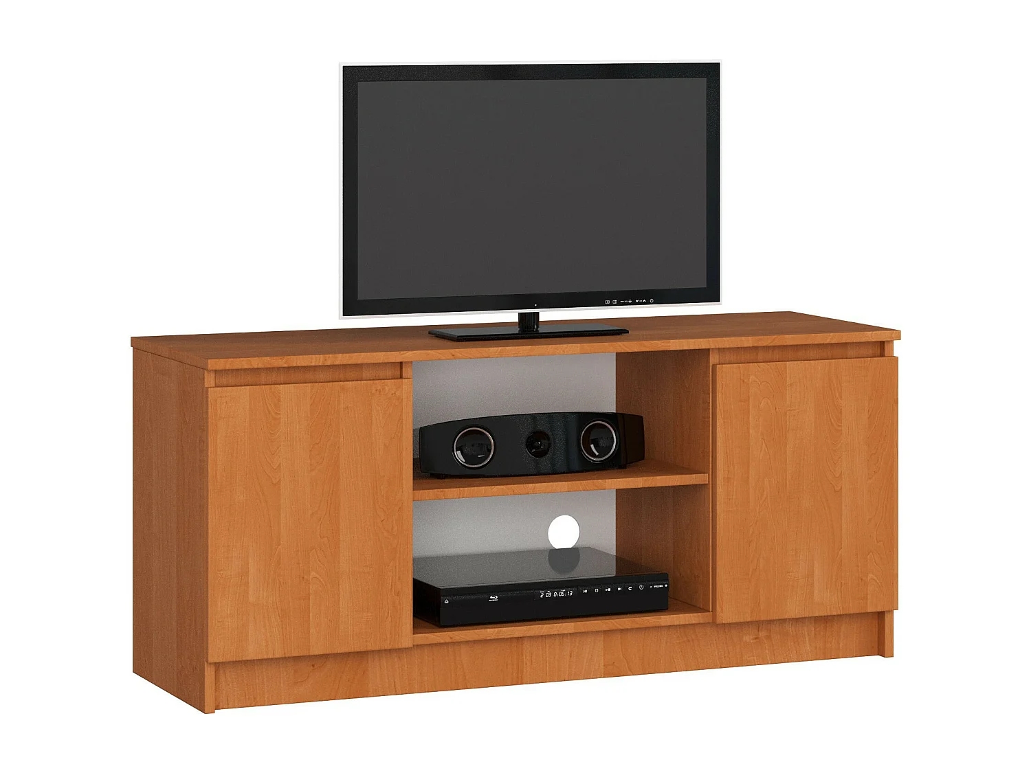 Meuble TV pour salon AKORD Aulne 120 cm 2 portes façade Aulne 2 étagères 120x40x55 cm