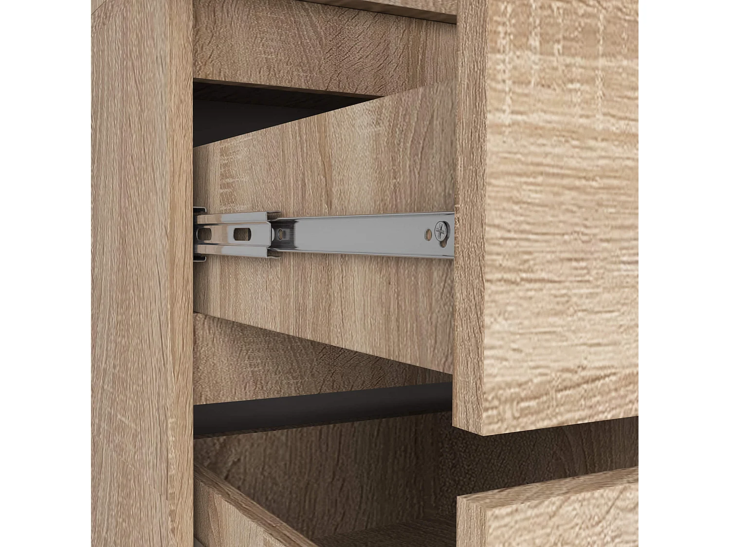 Szafa AKORD S90 z nadstawką Dąb Sonoma 90 cm 2 drzwi 2 szuflady kolor Dąb Sonoma mat 6 półek 90x51x234 cm