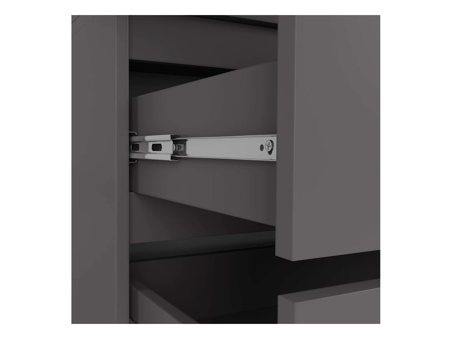 Armario AKORD S90 Gris Grafito 90 cm 2 puertas 2 cajones frente en color Gris Grafito 4 estantes 90x51x180 cm