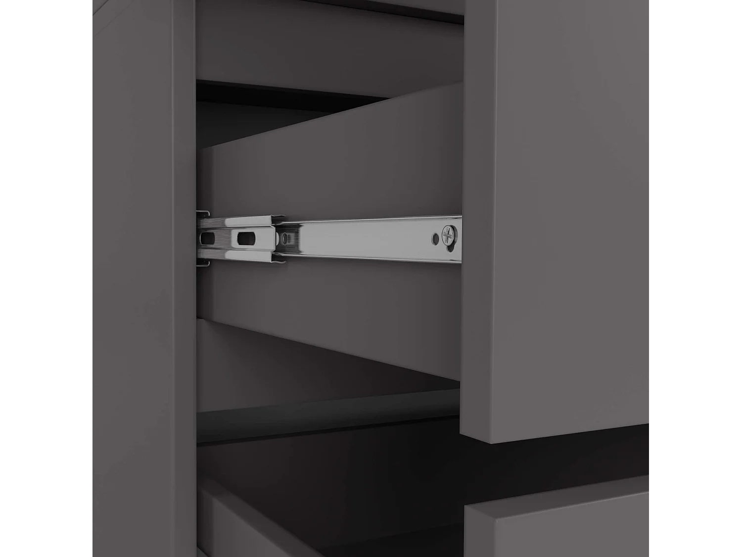 Armoire AKORD S90 Gris Graphite 90 cm 2 portes 2 tiroirs façade Gris Graphite 4 étagères 90x51x180 cm