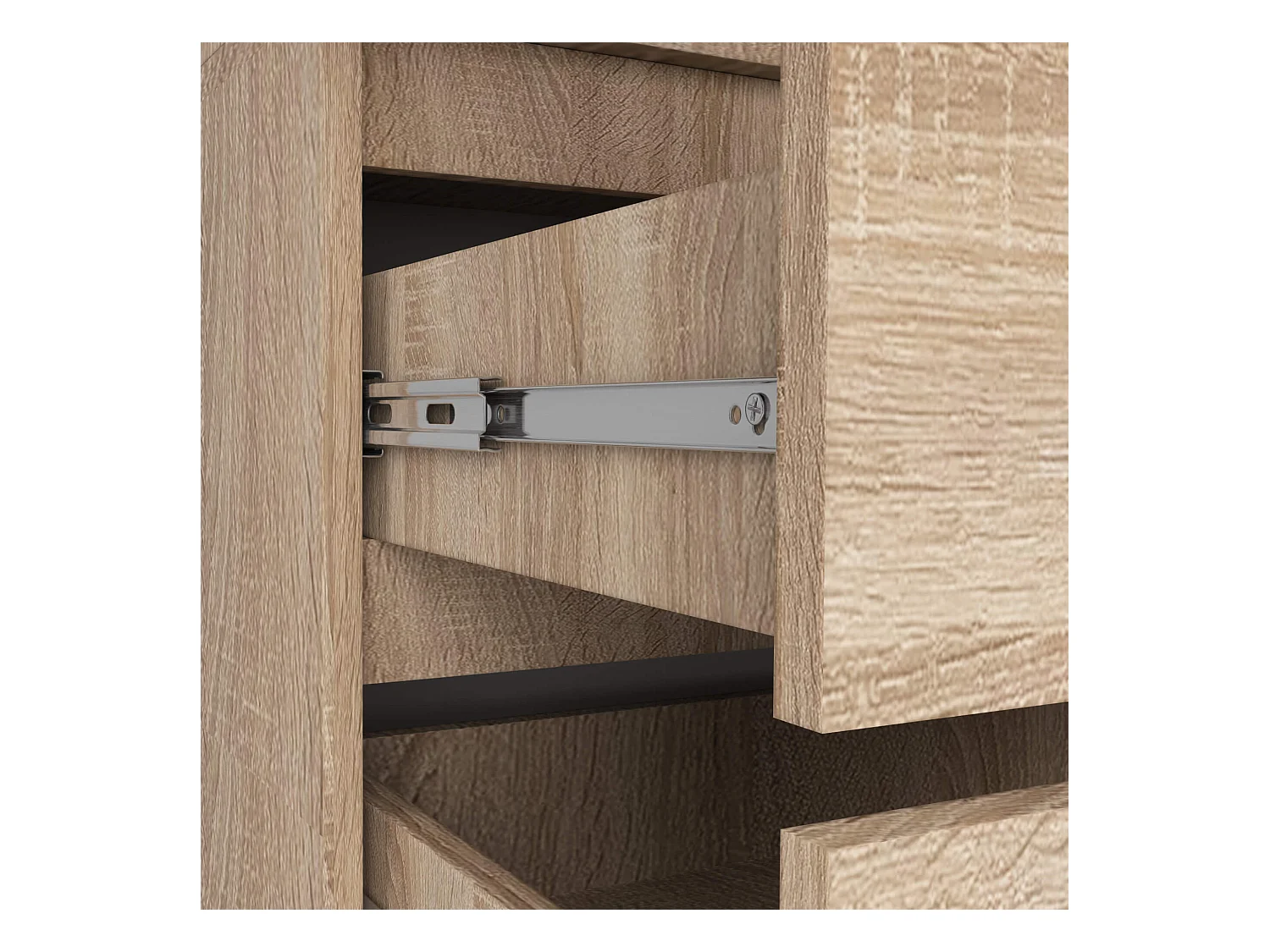 Armoire AKORD S90 avec miroir Chêne Sonoma 90 cm 2 portes 2 tiroirs façade Chêne Sonoma 4 étagères 90x51x180 cm