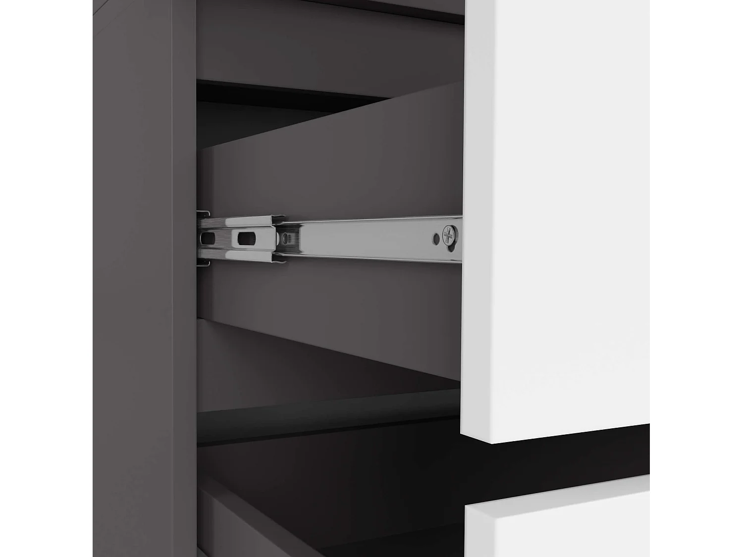 Armadio AKORD S90 Grigia Grafite 90 cm 2 ante 2 cassetti inserto frontale Bianco 90x51x180 cm