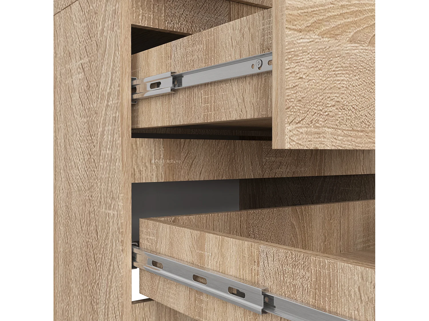 Szafa AKORD S60 z nadstawką Dąb Sonoma 60 cm 2 drzwi 2 szuflady kolor Dąb Sonoma mat 3 półki 60x51x234 cm