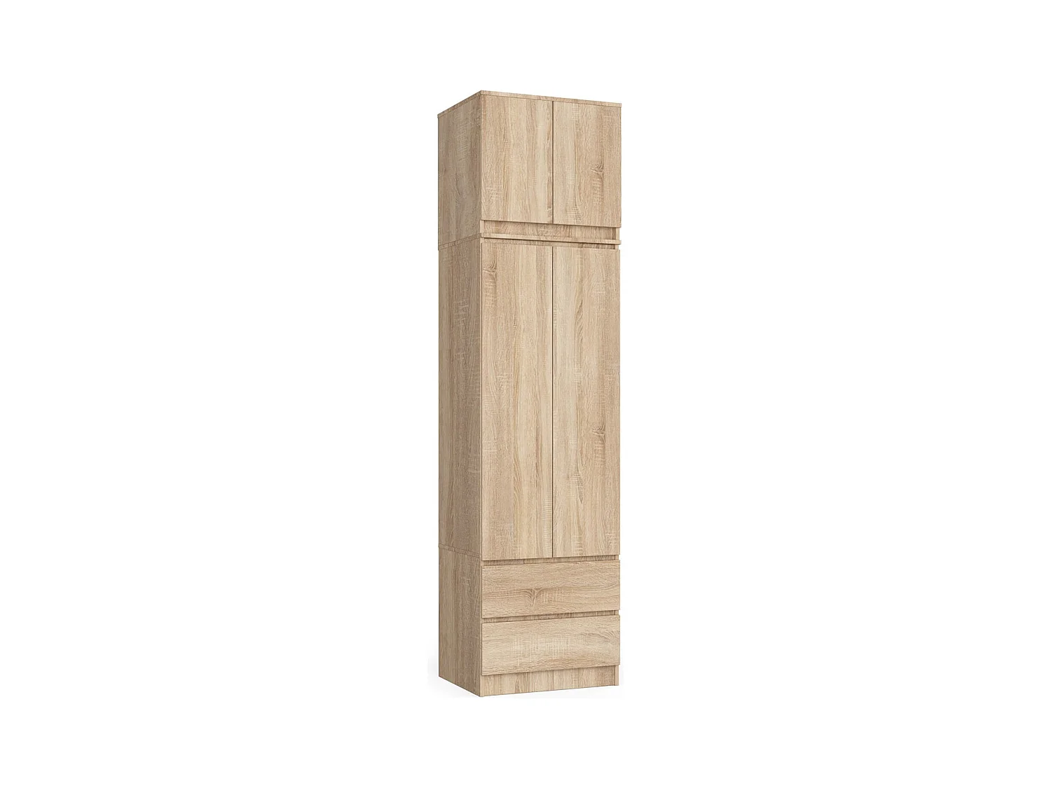 Armoire avec surmeuble AKORD S60 Chêne Sonoma 60 cm 2 portes 2 tiroirs façade Chêne Sonoma 3 étagères 60x51x234 cm