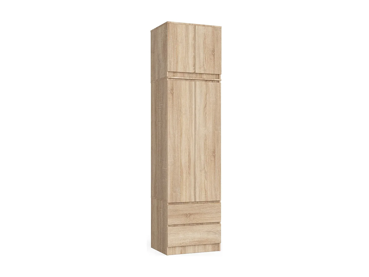 Armoire avec surmeuble AKORD S60 Chêne Sonoma 60 cm 2 portes 2 tiroirs façade Chêne Sonoma 3 étagères 60x51x234 cm