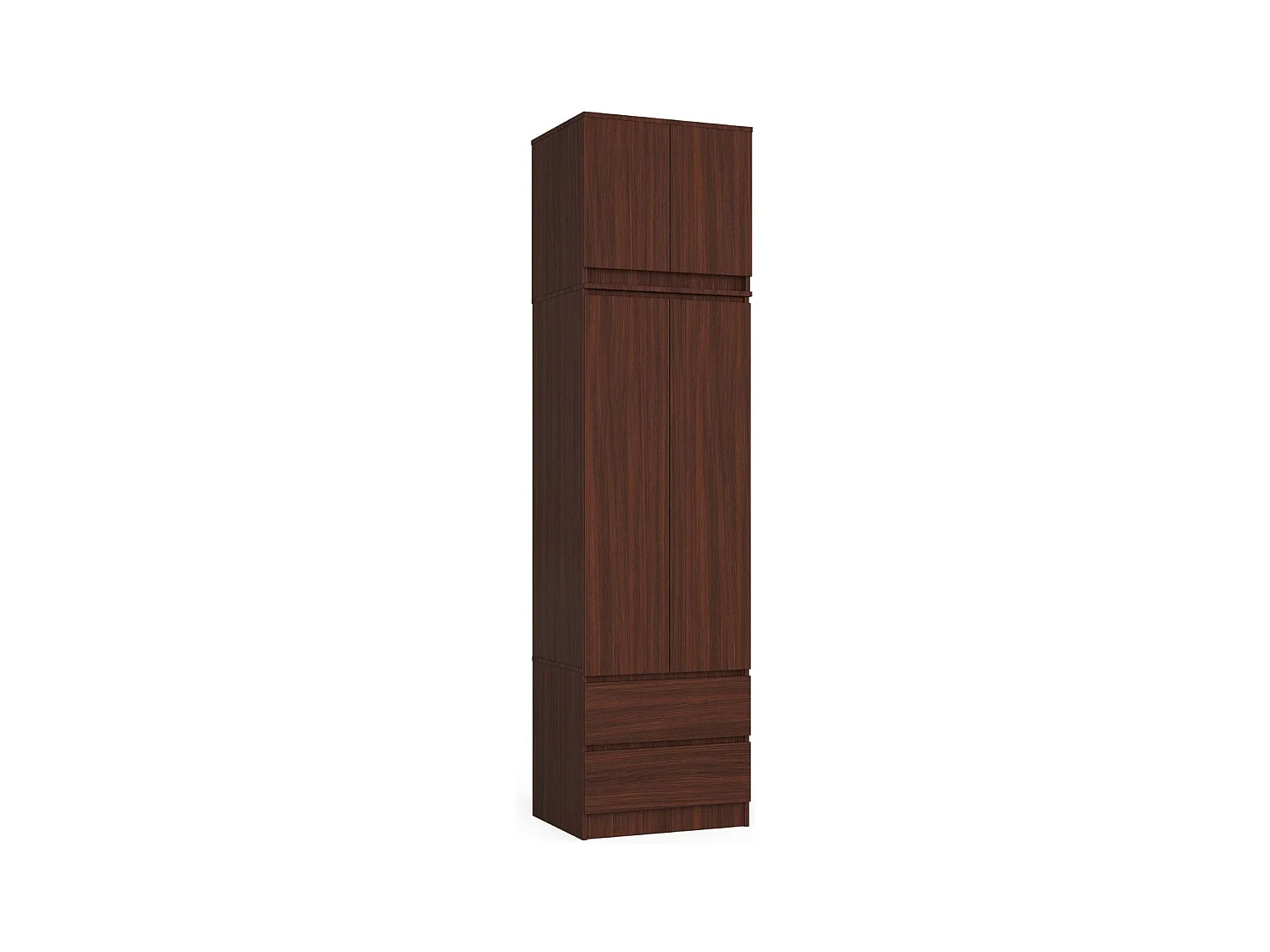 Kleiderschrank AKORD S60 mit Aufsatz Wenge 60 cm 2 Türen 2 Schubladen 3 Ebenen B60 x H234 x T51 cm