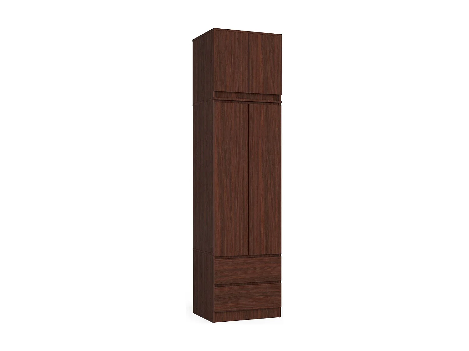 Armoire avec surmeuble AKORD S60 Wengé 60 cm 2 portes 2 tiroirs façade Wengé 3 étagères 60x51x234 cm