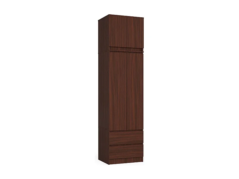 Armoire avec surmeuble AKORD S60 Wengé 60 cm 2 portes 2 tiroirs façade Wengé 3 étagères 60x51x234 cm