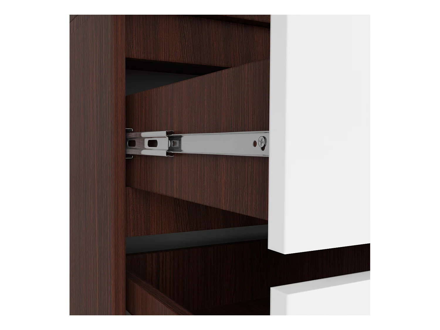 Kleidingkast S90 met 2 Deuren en 2 Lades / AKORD Furniture Factory / Venge - Wit / 90 x 180 x 51 cm