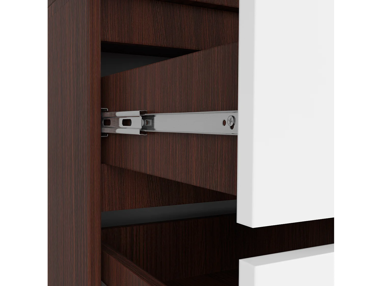 Kleidingkast S90 met 2 Deuren en 2 Lades / AKORD Furniture Factory / Venge - Wit / 90 x 180 x 51 cm